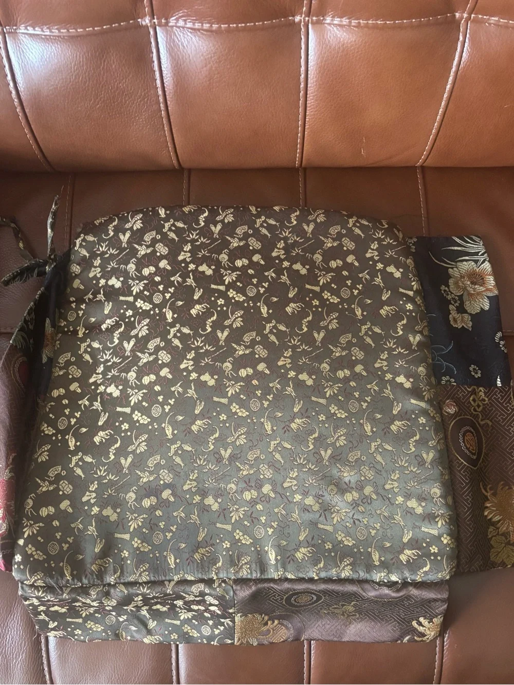 Pier 1 Patchwork Accent seat covers  in Black, Burgundy, Gold